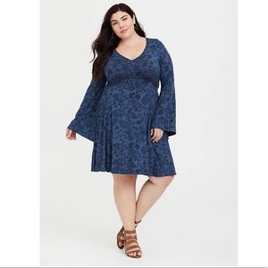 Torrid Sz 3 Dark Blue Floral Dress